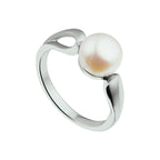 Ring Perlmutt Poly/Mattsilber rhodiniert