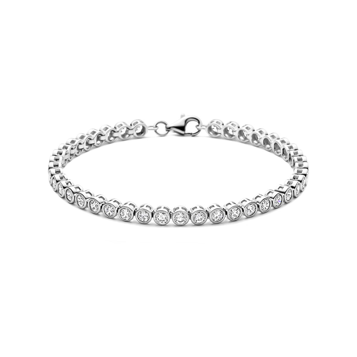 tennisarmband zirkonia 4,0 mm zilver gerhodineerd