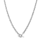 Halskette 6 mm 42 cm Knebelverschluss rhodiniert Silber