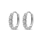 Klappcreolen Zirkonia 14 mm Silber rhodiniert