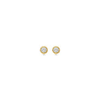 Ohrstecker Zirkonia 4 mm 14K Gelbgold