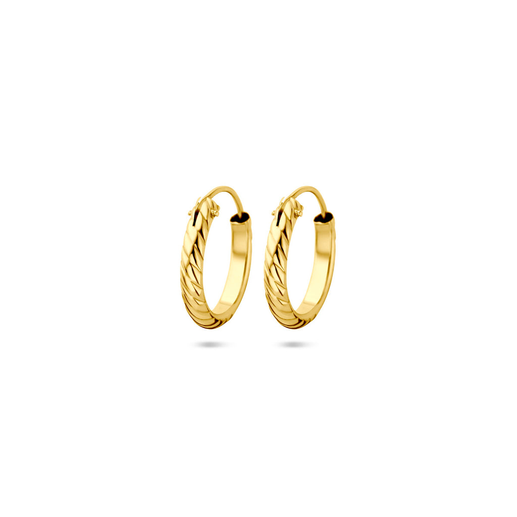 oorringen gedraaid 12,5 mm 14K geelgoud
