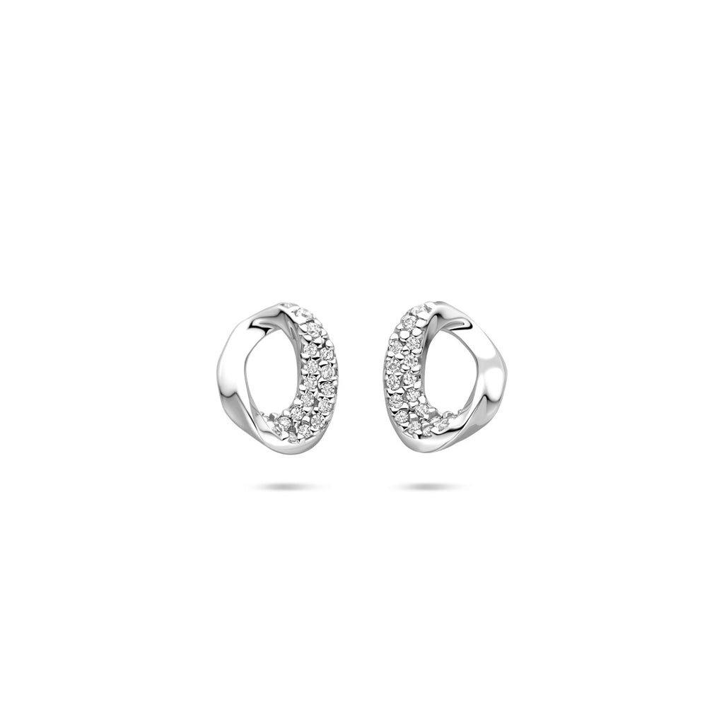 oorknoppen zirkonia 9 mm zilver gerhodineerd