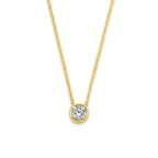 9k collier zirkonia 40 - 42 - 44 cm 9K geel - rond