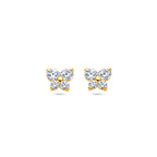 Ohrstecker Schmetterling Zirkonia 14K Gelbgold