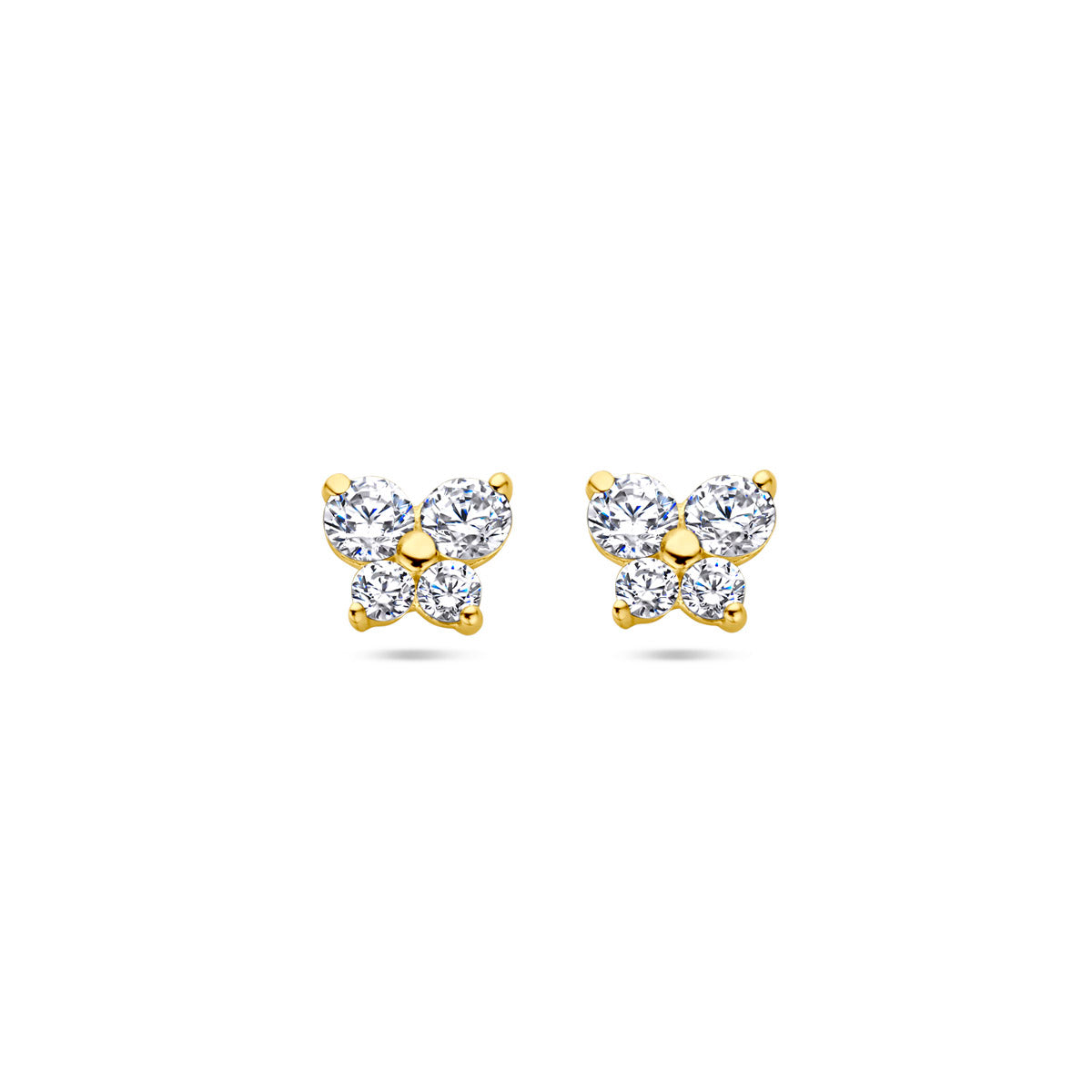Ohrstecker Schmetterling Zirkonia 14K Gelbgold