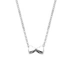 collier 2 hartjes 41 + 4 cm zilver gerhodineerd