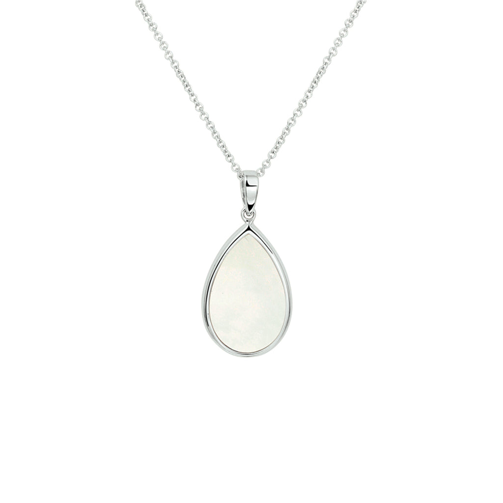 Halskette Perlmutt 42 + 3 cm Silber rhodiniert