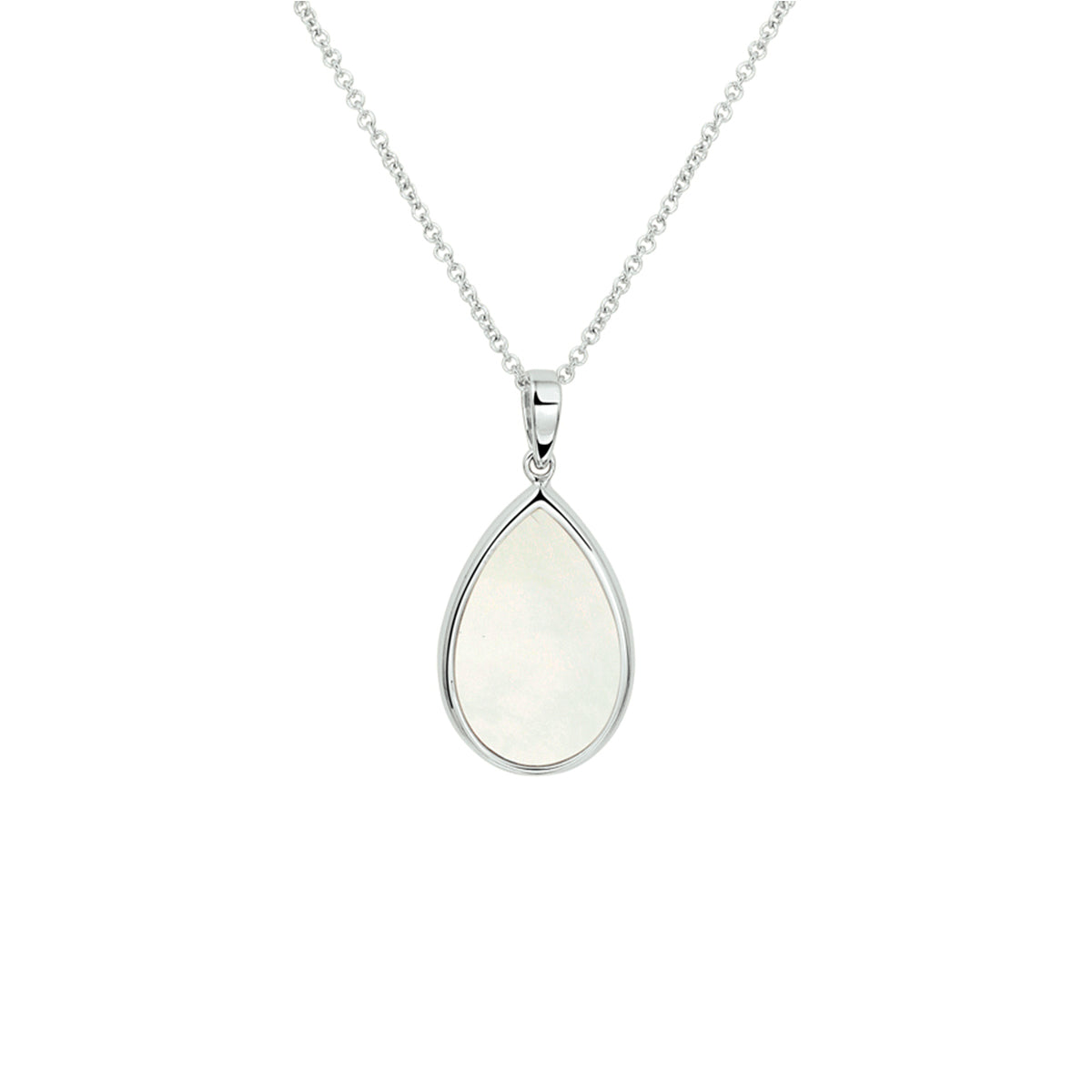 Halskette Perlmutt 42 + 3 cm Silber rhodiniert