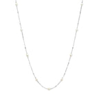 collier parels 41 + 4 cm zilver gerhodineerd