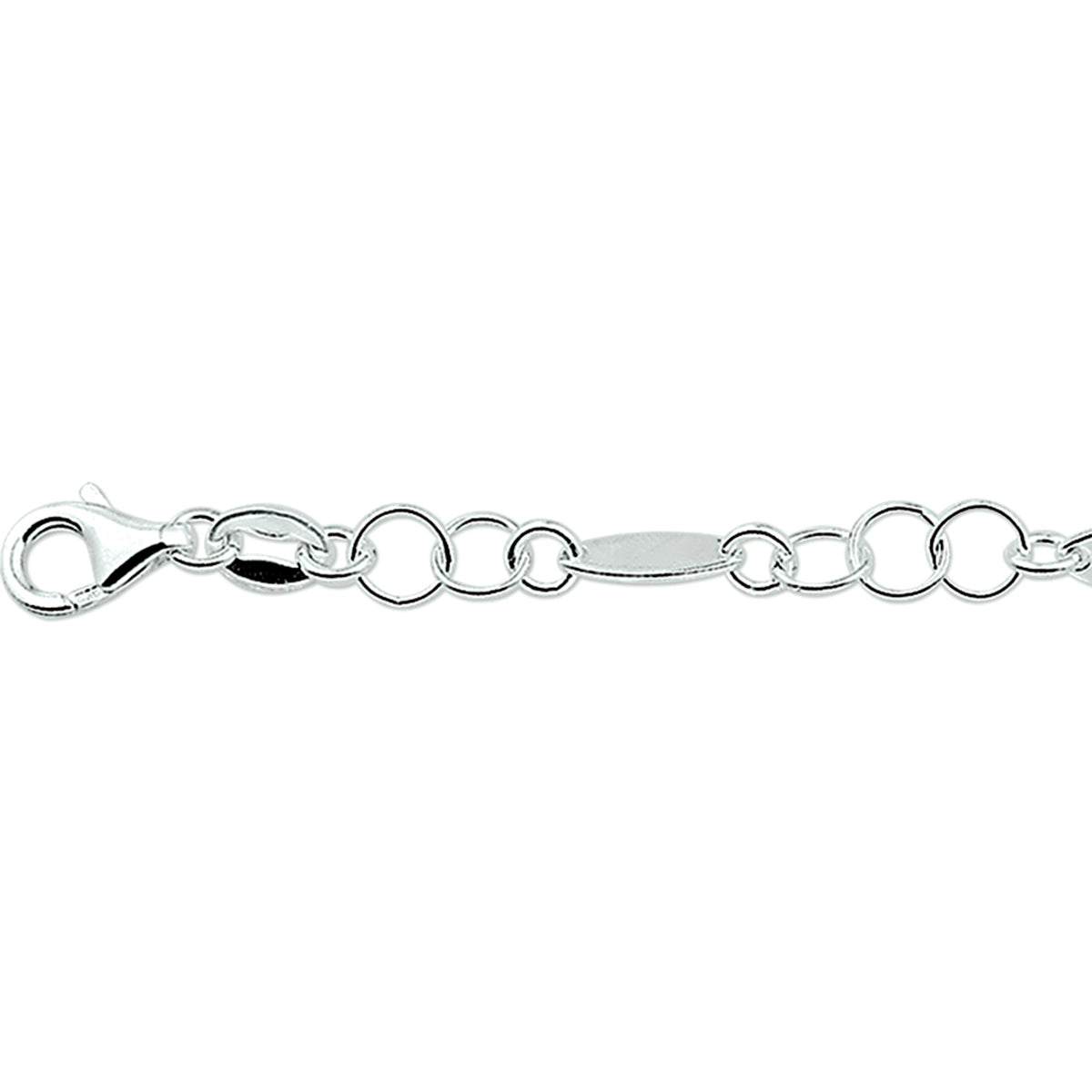 Armband 5,0 mm 19 cm Silber rhodiniert