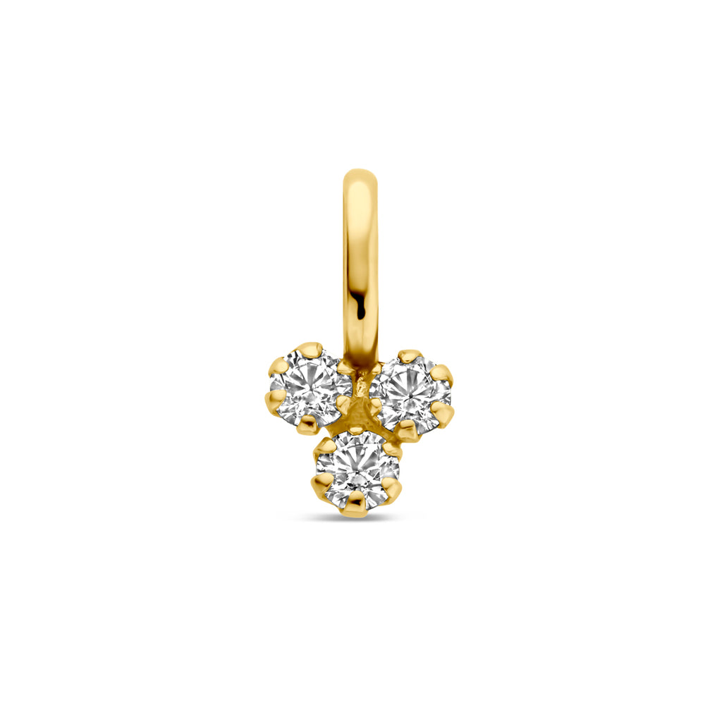 hanger zirkonia 9 mm 14K geelgoud
