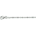 enkelbandje buisjes 24 + 2 cm zilver gerhodineerd