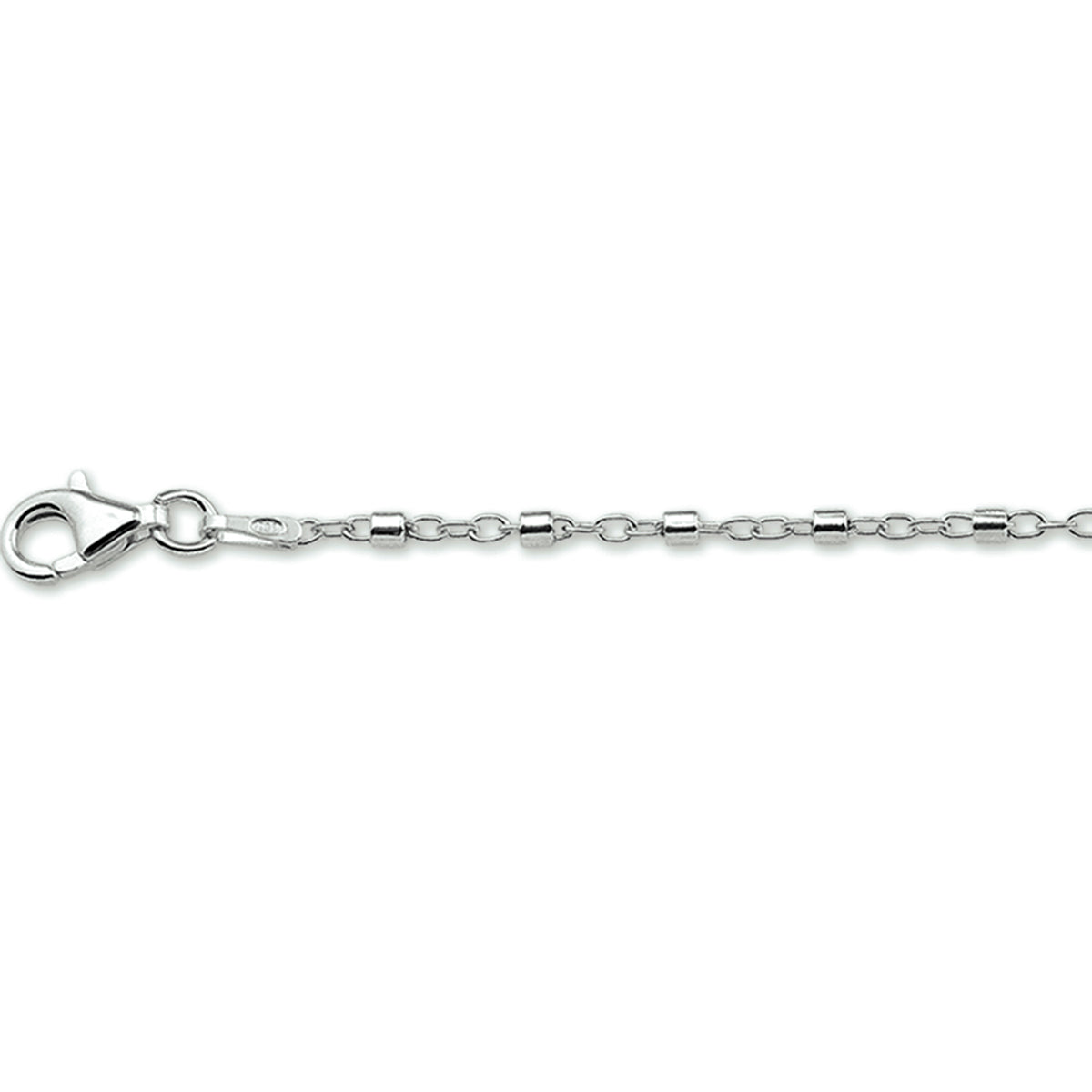 Fußkettchenrohre 24 + 2 cm Silber rhodiniert