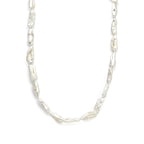 Barockperlenkette 7,5 mm Silber rhodiniert
