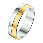 ring 6 mm zonder steen goud met zilver