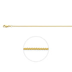 vossestaart rond 1,3 mm 14K geelgoud