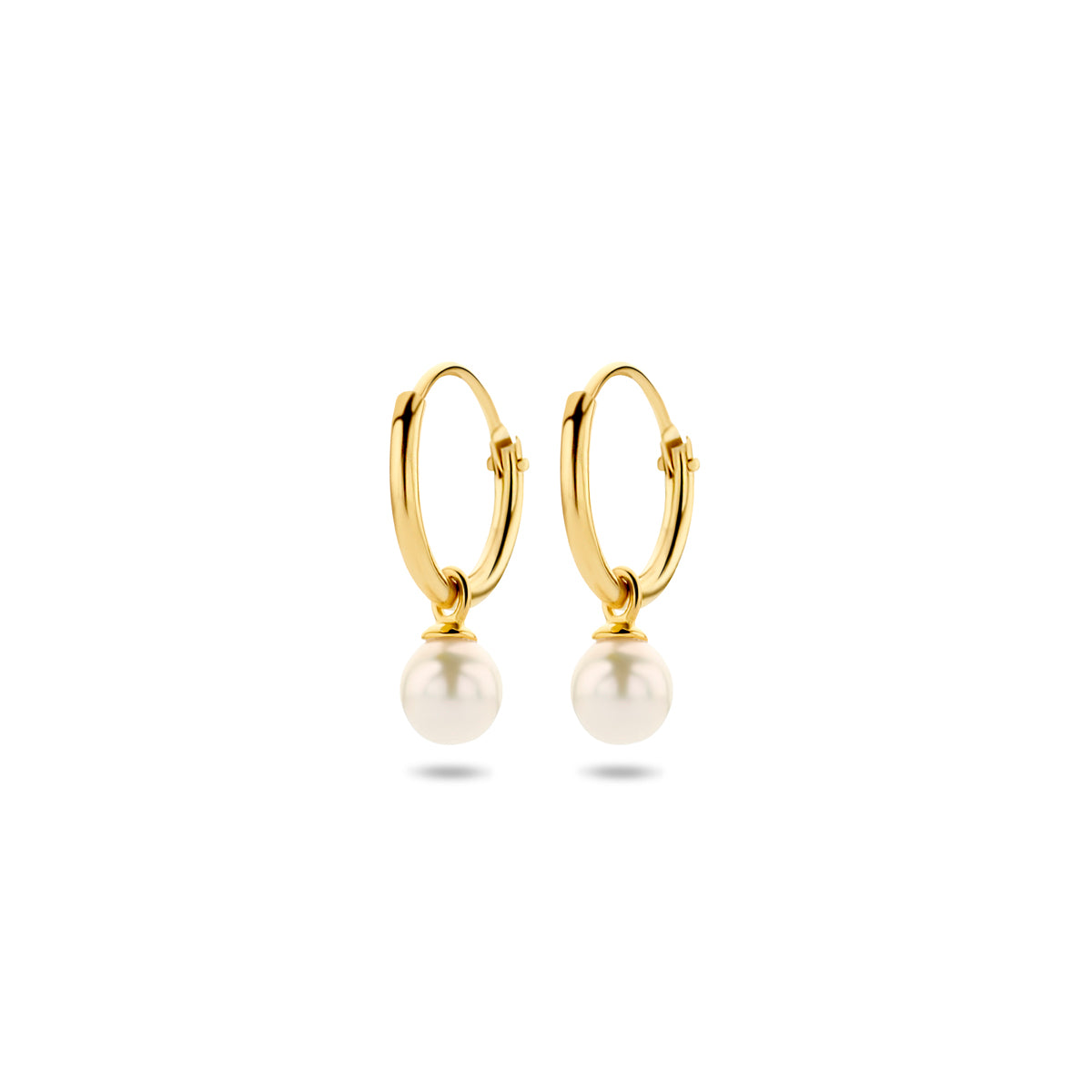 oorringen met hangers zoetwaterparel 15 mm 14K geelgoud