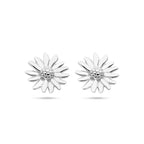 Gänseblümchen-Ohrstecker, Silber rhodiniert