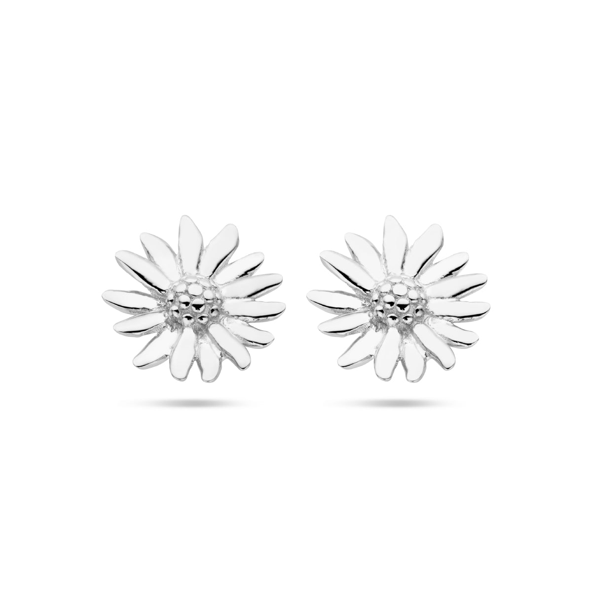 Gänseblümchen-Ohrstecker, Silber rhodiniert