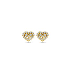 oorknoppen hartje diamant 0.16ct (2x 0.08ct) h si 14K geelgoud