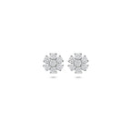 oorknoppen bloem zirkonia 7 mm zilver gerhodineerd