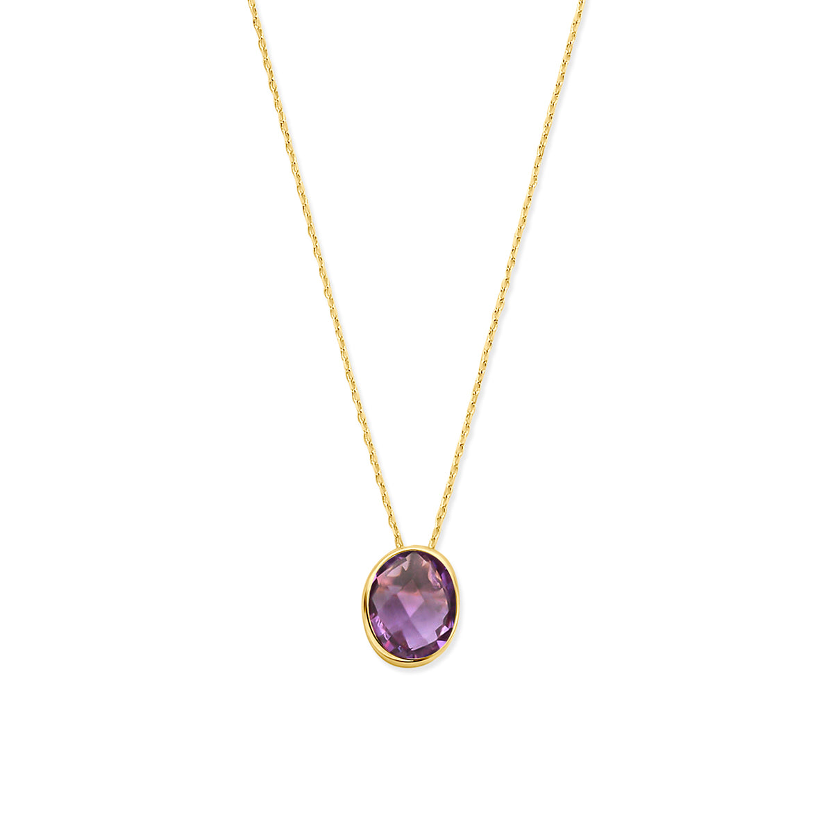 collier amethist 41 - 43 - 45 cm 14K geelgoud
