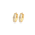 9 Karat Creolen Zirkonia 12,5 mm 9K Gelb