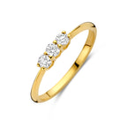 trilogie ring lab grown diamant 0.24ct g vs 14K geelgoud