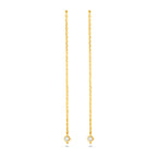 doortrekoorbellen zirkonia 14K geelgoud