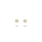 oorknoppen zirkonia 14K geelgoud