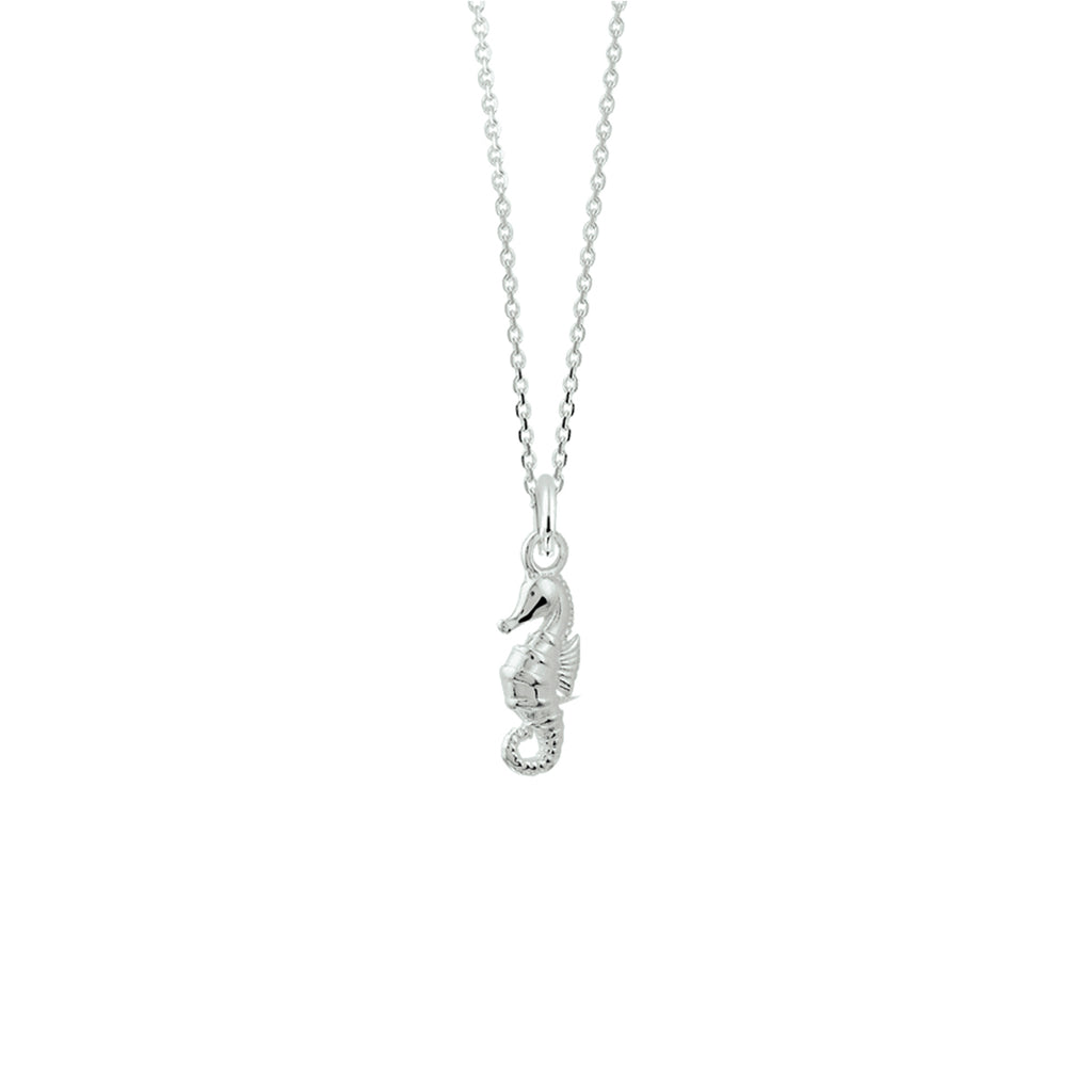 collier zeepaard 41 + 4 cm zilver wit