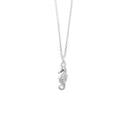 collier zeepaard 41 + 4 cm zilver wit