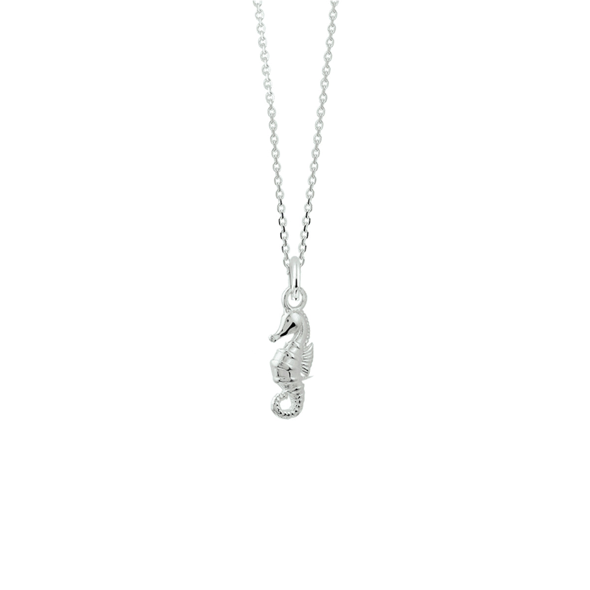 collier zeepaard 41 + 4 cm zilver wit