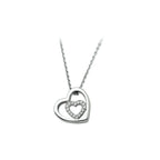 Halskette Herz Zirkonia 41 + 4 cm Silber rhodiniert