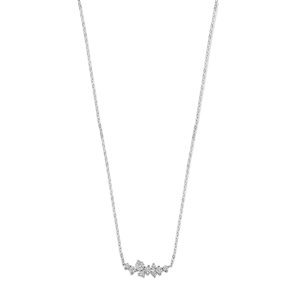 Halskette Zirkonia 42 + 3 cm Silber rhodiniert
