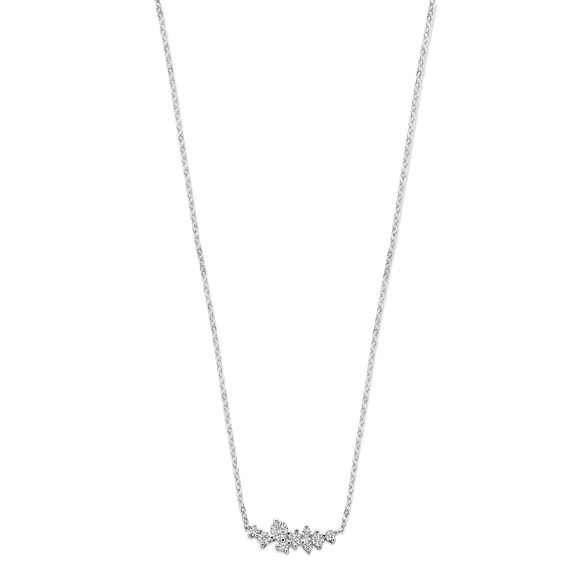 Halskette Zirkonia 42 + 3 cm Silber rhodiniert