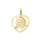 hanger meisje hart gediamanteerd 16,5 mm 14K geelgoud