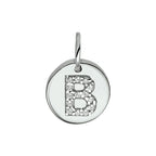 hanger letter m zirkonia zilver gerhodineerd