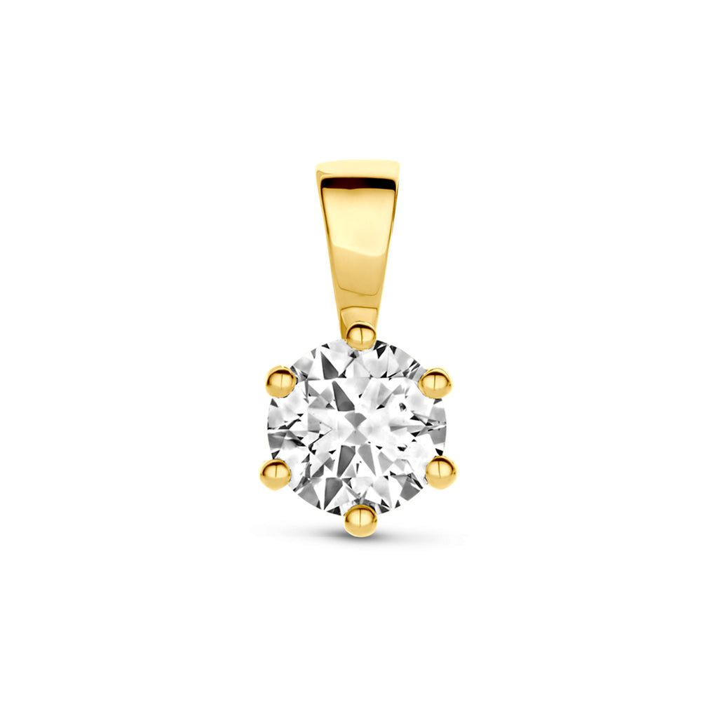 Anhänger Zirkonia 13,5 mm 14K Gelbgold