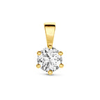 Anhänger Zirkonia 13,5 mm 14K Gelbgold