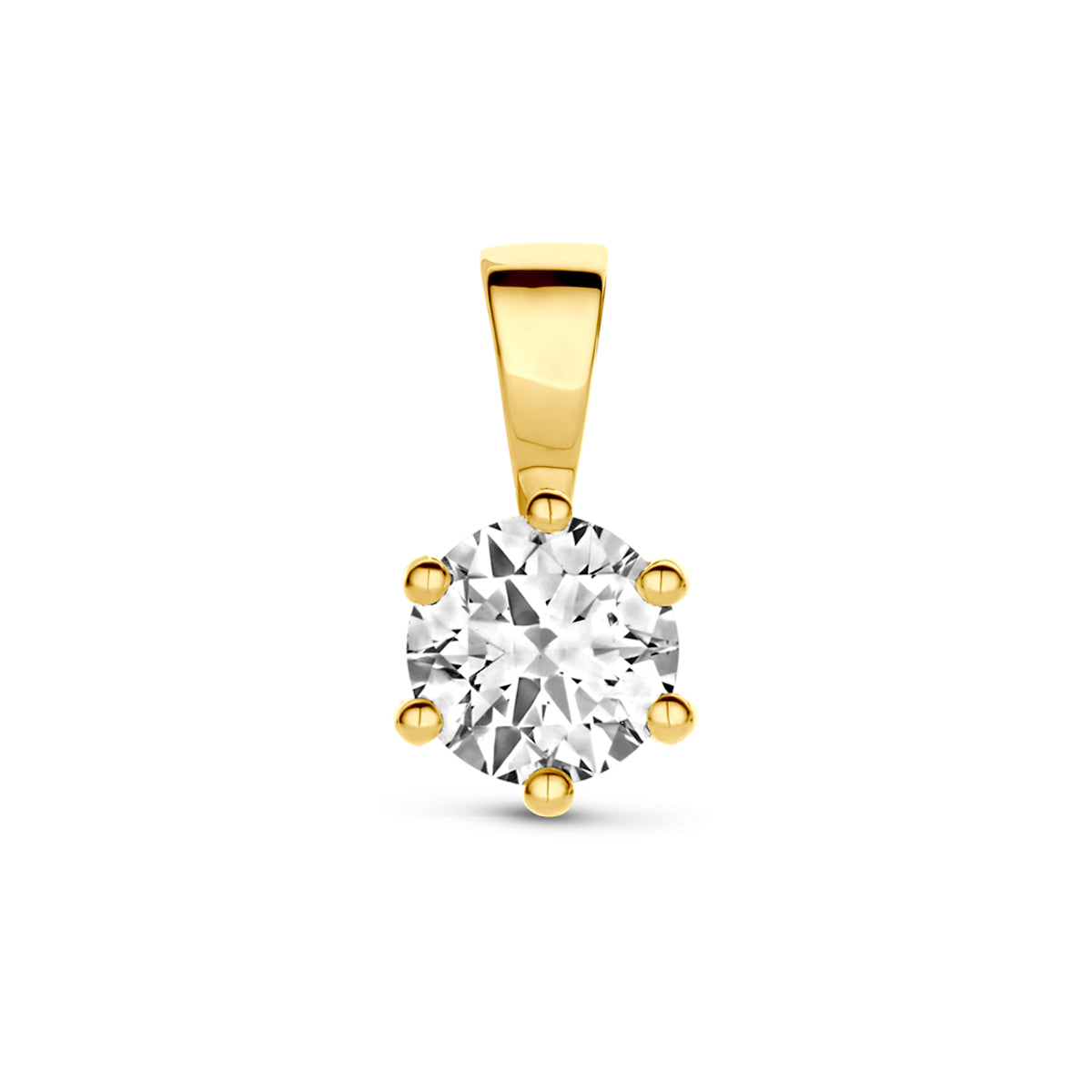 Anhänger Zirkonia 13,5 mm 14K Gelbgold