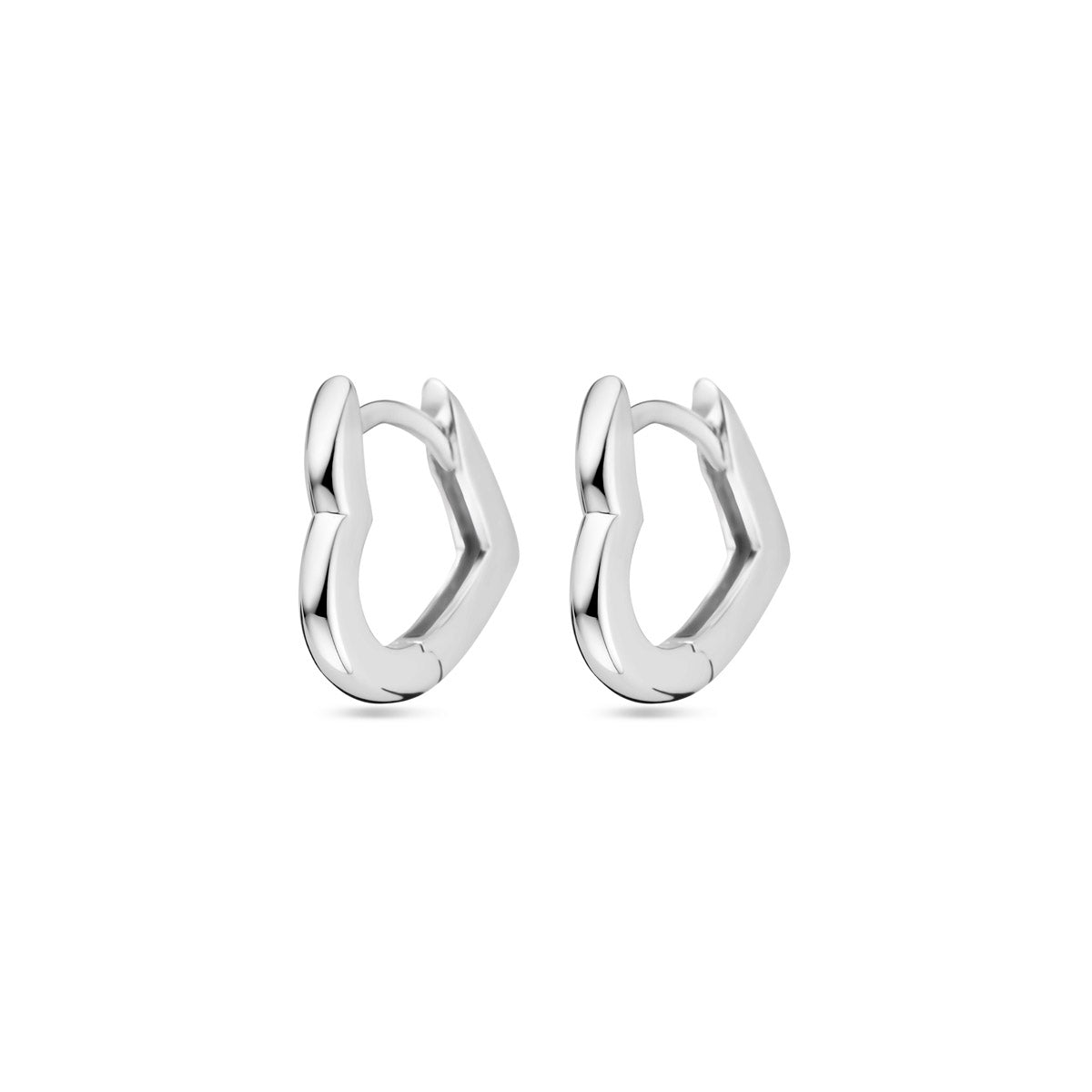Klappcreolen Herz 13 mm Silber rhodiniert