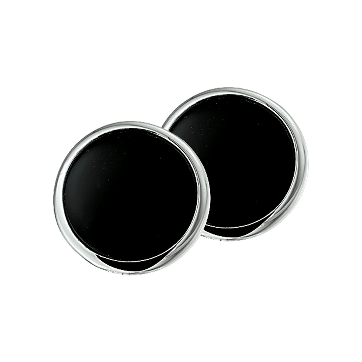 Ohrclips Onyx Silber weiß