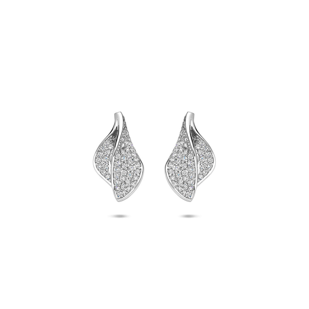 Ohrstecker Zirkonia 14 mm silber rhodiniert