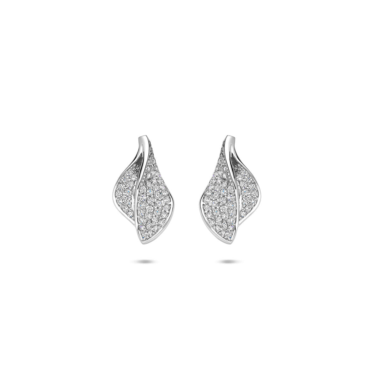 Ohrstecker Zirkonia 14 mm silber rhodiniert