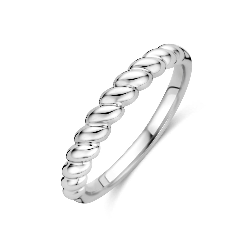 Ring gedrehtes Silber rhodiniert