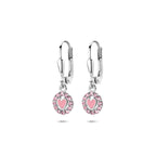 Ohrhänger Emaille Herz Brisurhaken Zirkonia 21 mm rhodiniertes Silber