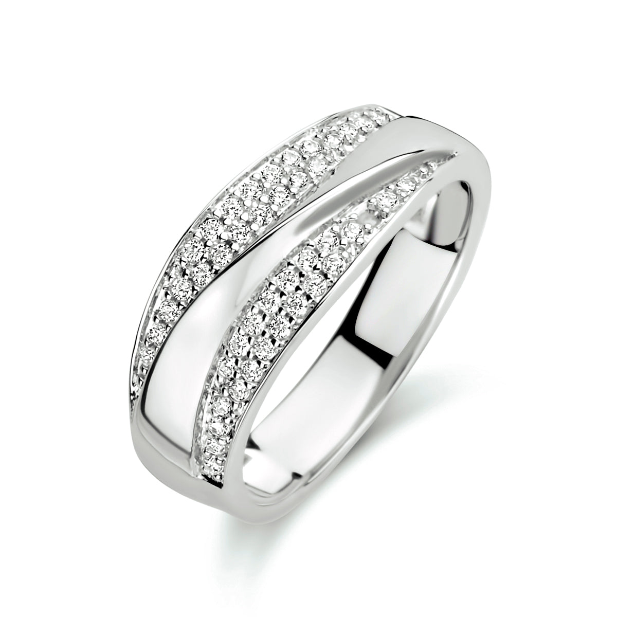 Ring Zirkonia Silber rhodiniert