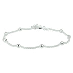 armband bolletjes 3,0 mm 18 + 3 cm zilver wit